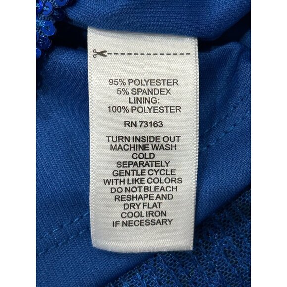Cable & Gauge Blue Sequin Sleeveless Top High Neckline Keyhole Back Sz Large - Picture 7 of 9